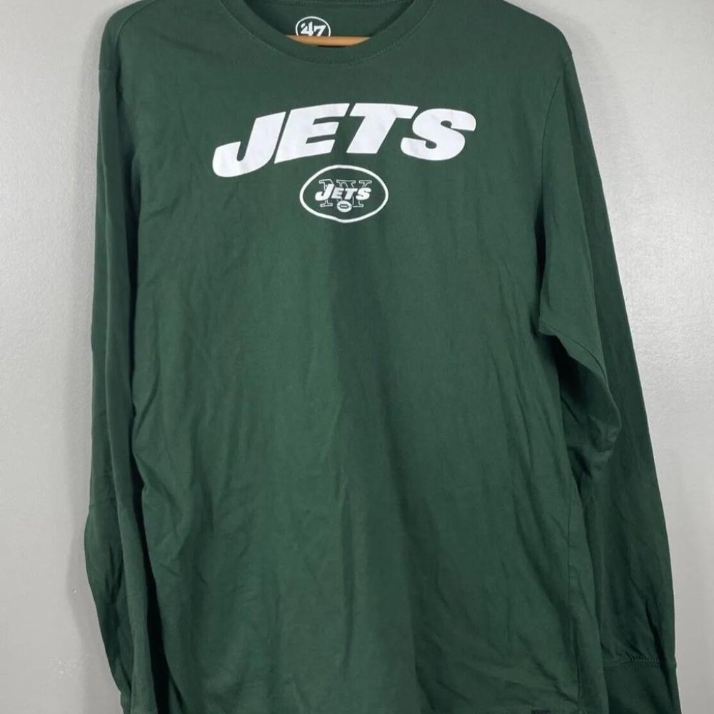 47 York Jets Shirt Mens Large Green NFL Long Sleeve Football Brand New
